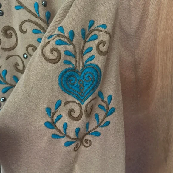 Vintage Roper Zip Up Hooded Embellished Sweatshirt. Women’s large - Picture 3 of 8